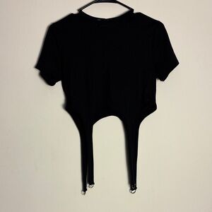 Papaya Jet Black Short Sleeve Bodysuit